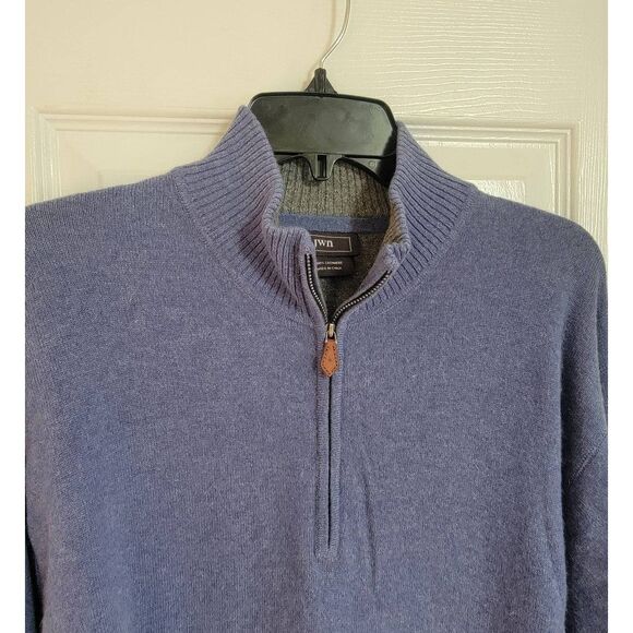 JWN Men's Cashmere Crewneck  Sweater 1/2 Zip L - Picture 3 of 10